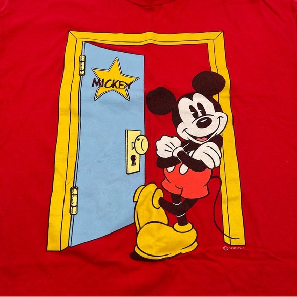Vintage Mickey Mouse Shirt Adult Extra Large XL Red Disney 90s Cartoon Actor Tee - Picture 13 of 16
